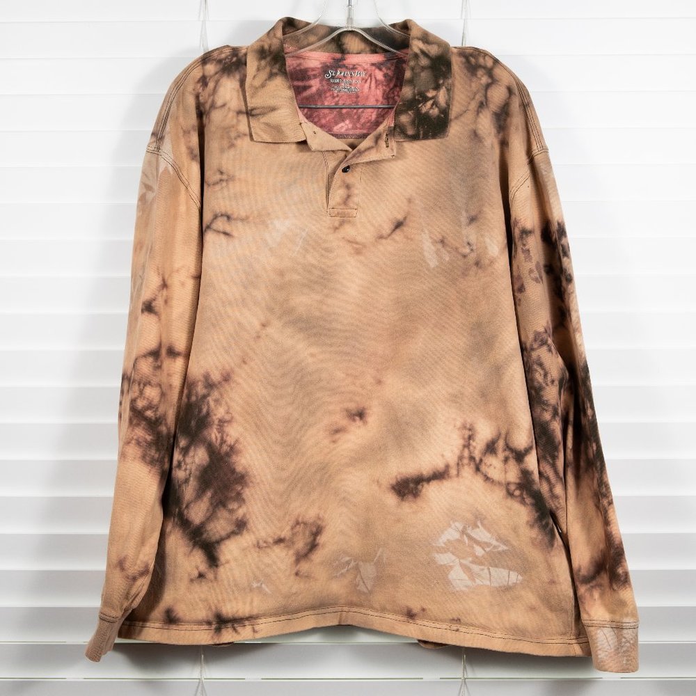 Upcycled Bleach Dyed Men's Long Sleeve Size XL